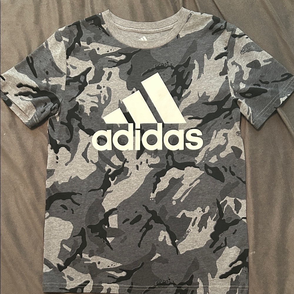 Adidas Kids Gray Camouflage Tee